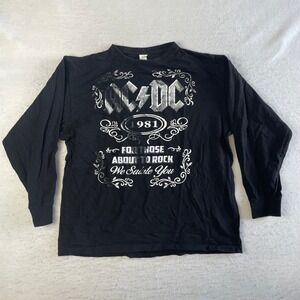 AC/DC Graphic T-Shirt Mens XL Black Long Sleeve For‎ Those About To Rock 1981